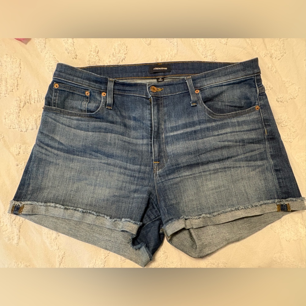 J Crew Cuffed Denim Shorts